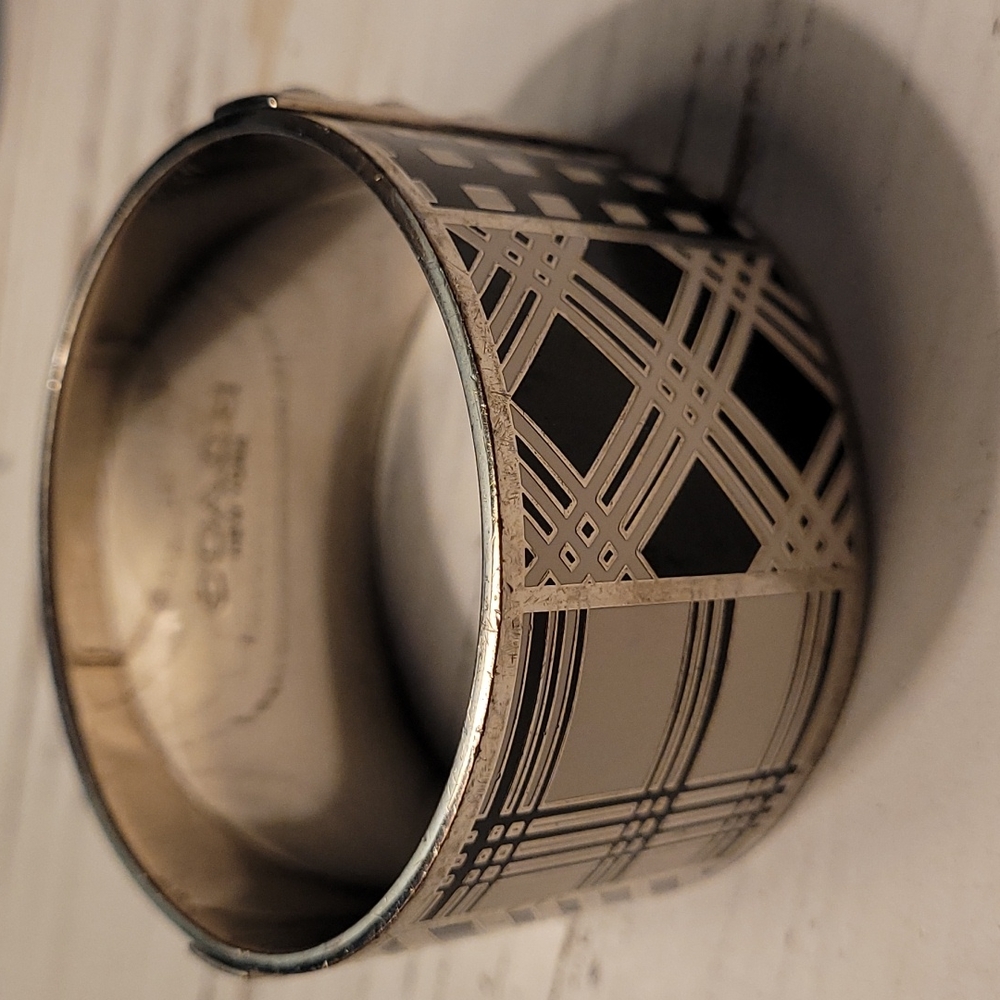 COACH Silver 1.5" Black and White Enamel